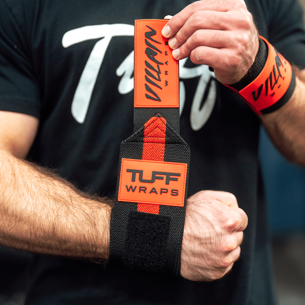 16" Villain Wrist Wraps - Black/Red TuffWraps.com