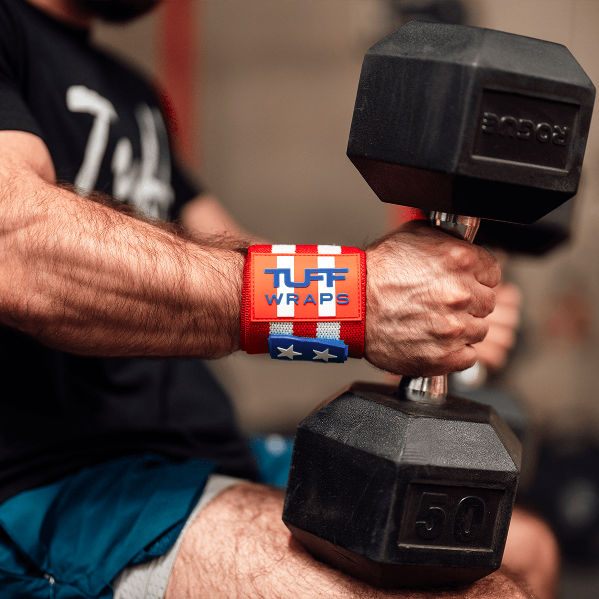 30" Villain Wrist Wraps - Merica' 30 inch TuffWraps.com