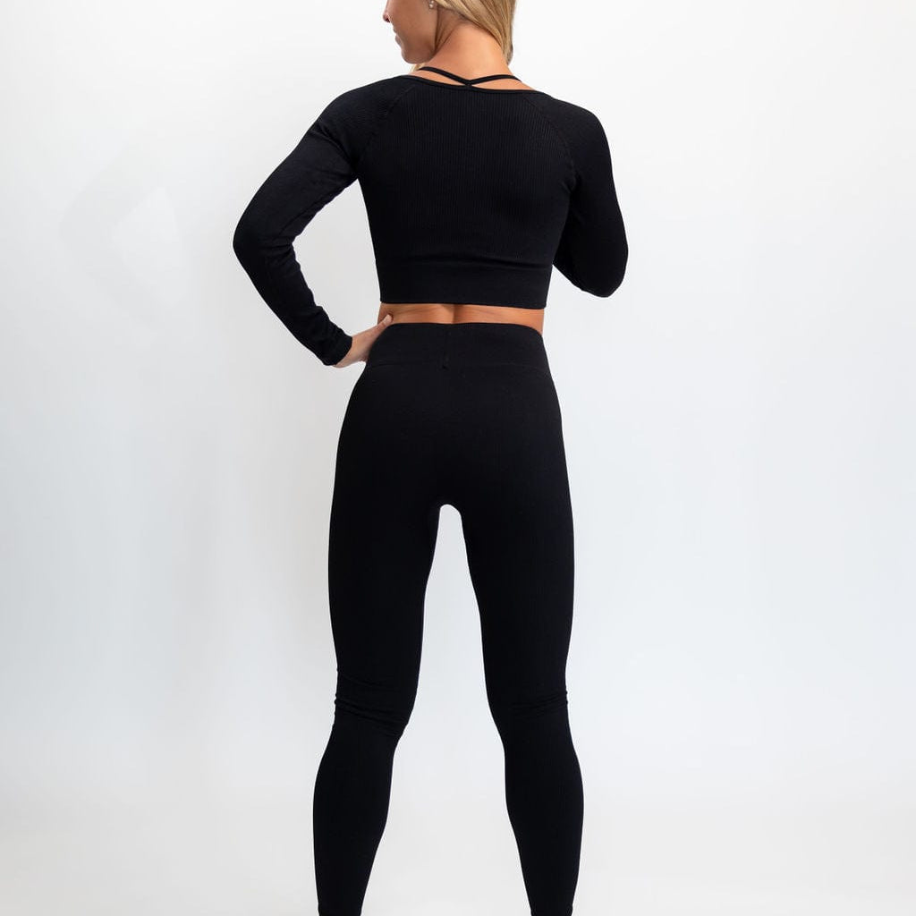 Classic Ribbed Leggings - Black TuffWraps.com