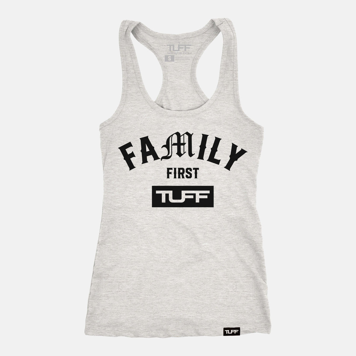 Family First Racerback Tank Heather Gray / XS TuffWraps.com