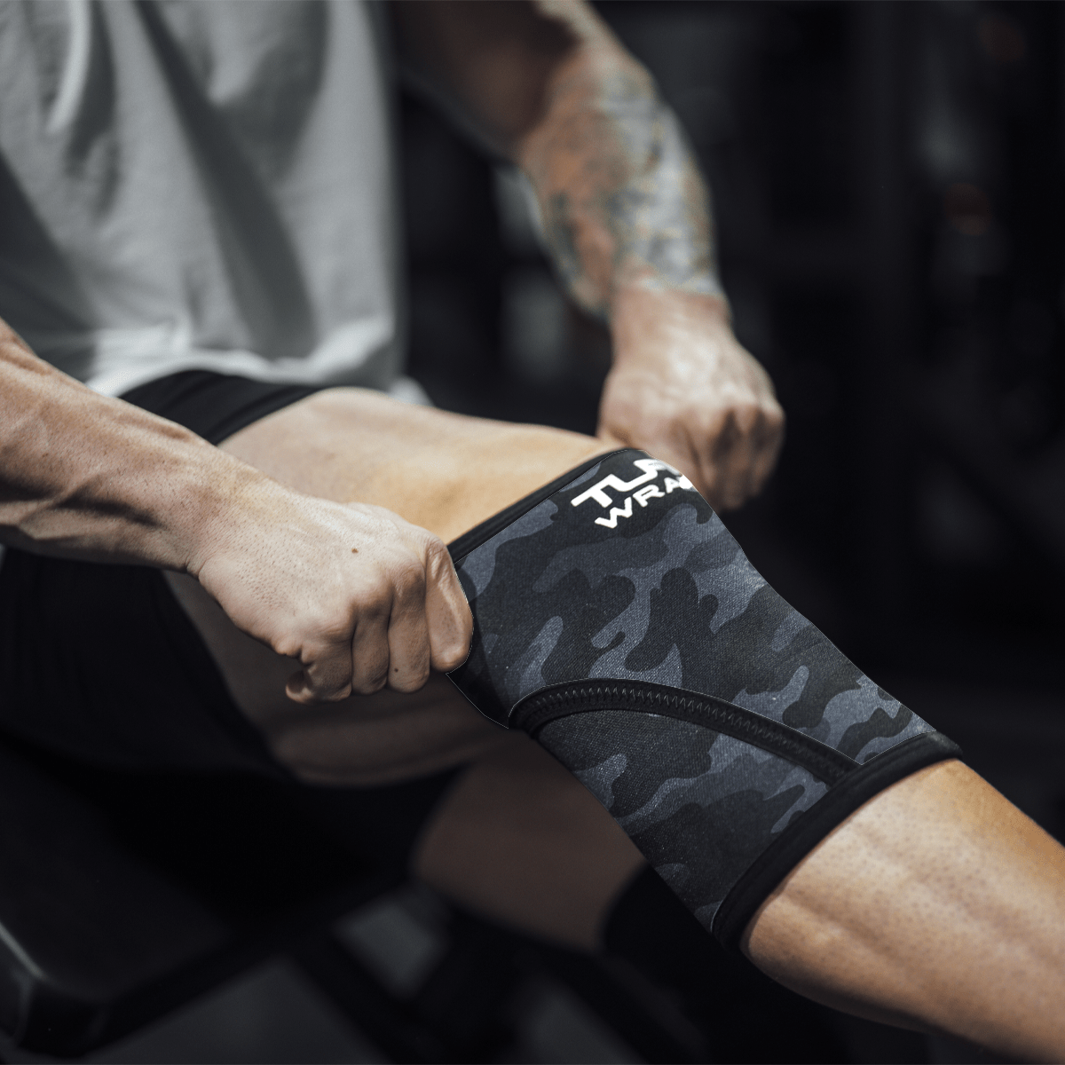 TUFF 7mm X-Training Knee Sleeves (Black Camo) TuffWraps.com