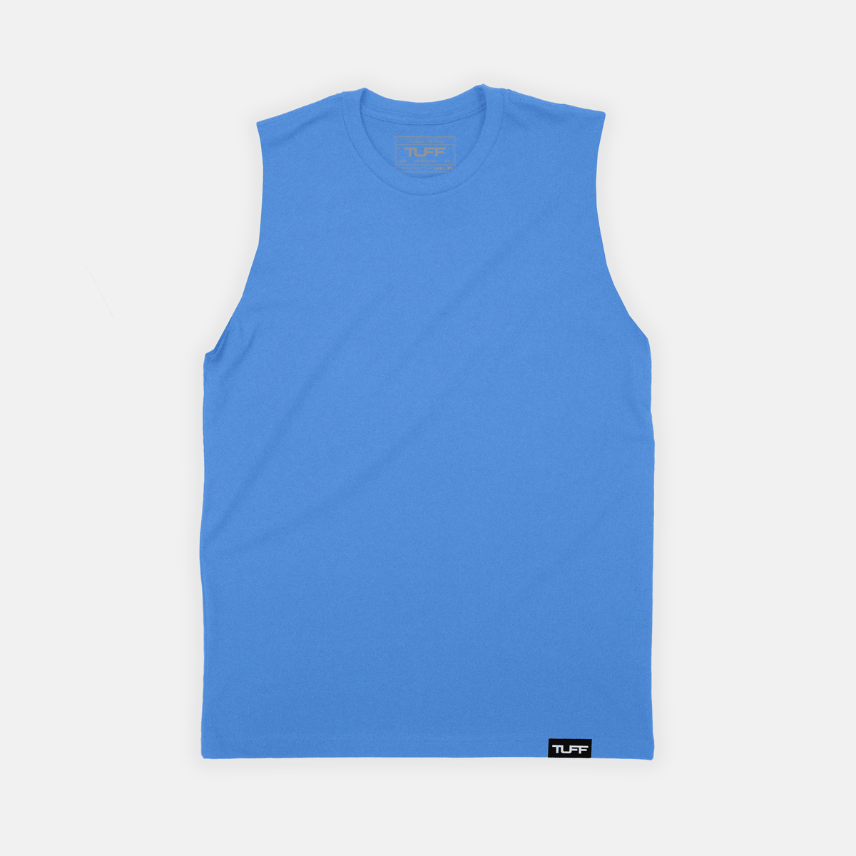 TUFF Basic Raw Edge Muscle Tank Vintage Blue / S TUFF