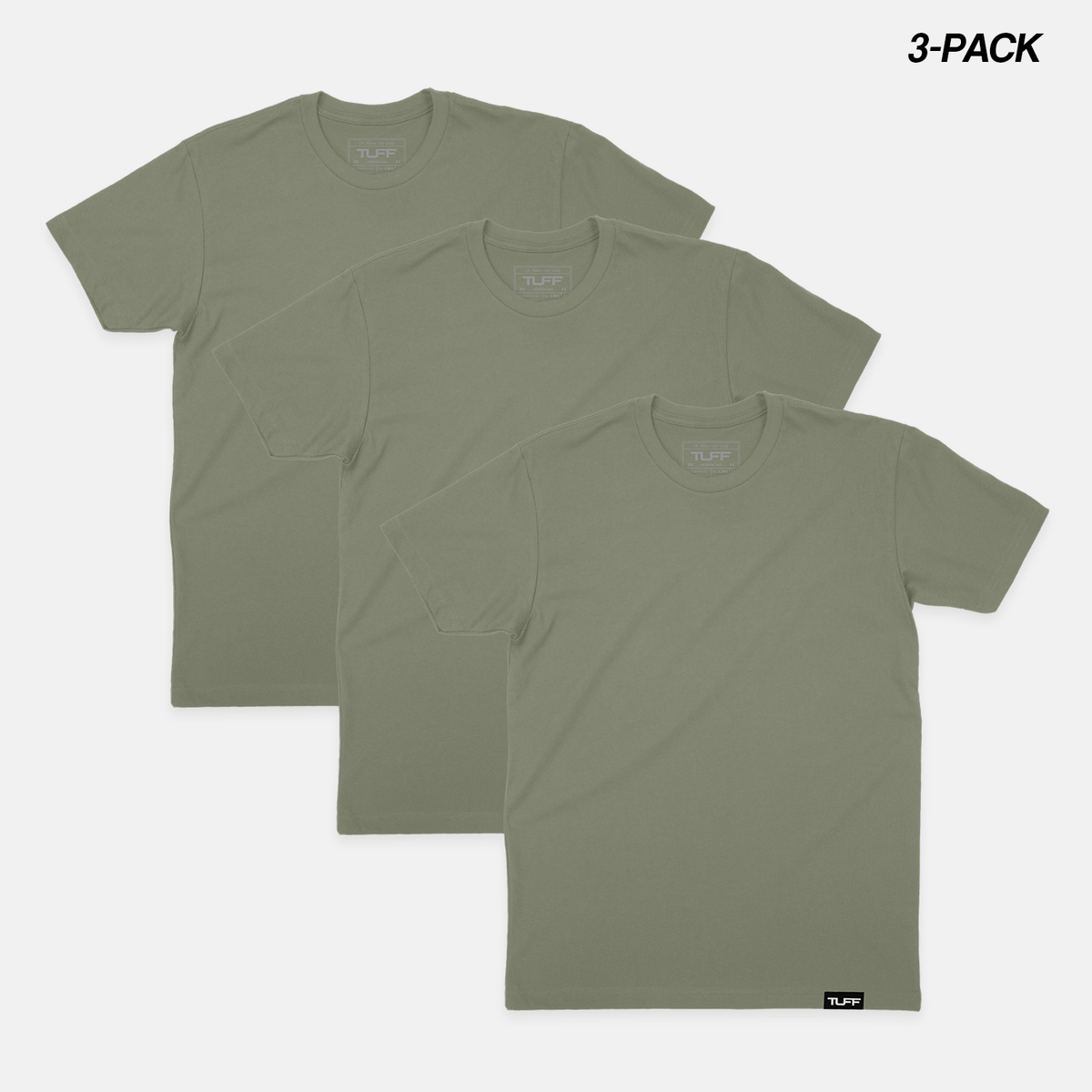 TUFF Basic Tee Bundle (3-Pack) Military Green / S TUFF