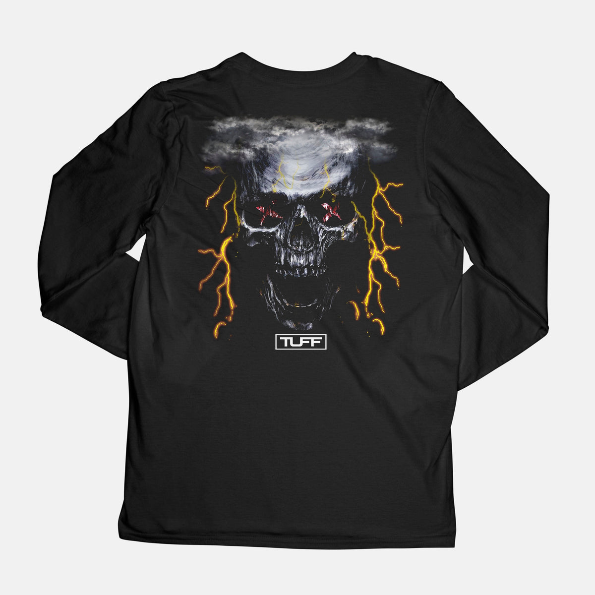 TUFF Lightning Skull Long Sleeve Tee Black / S TuffWraps.com