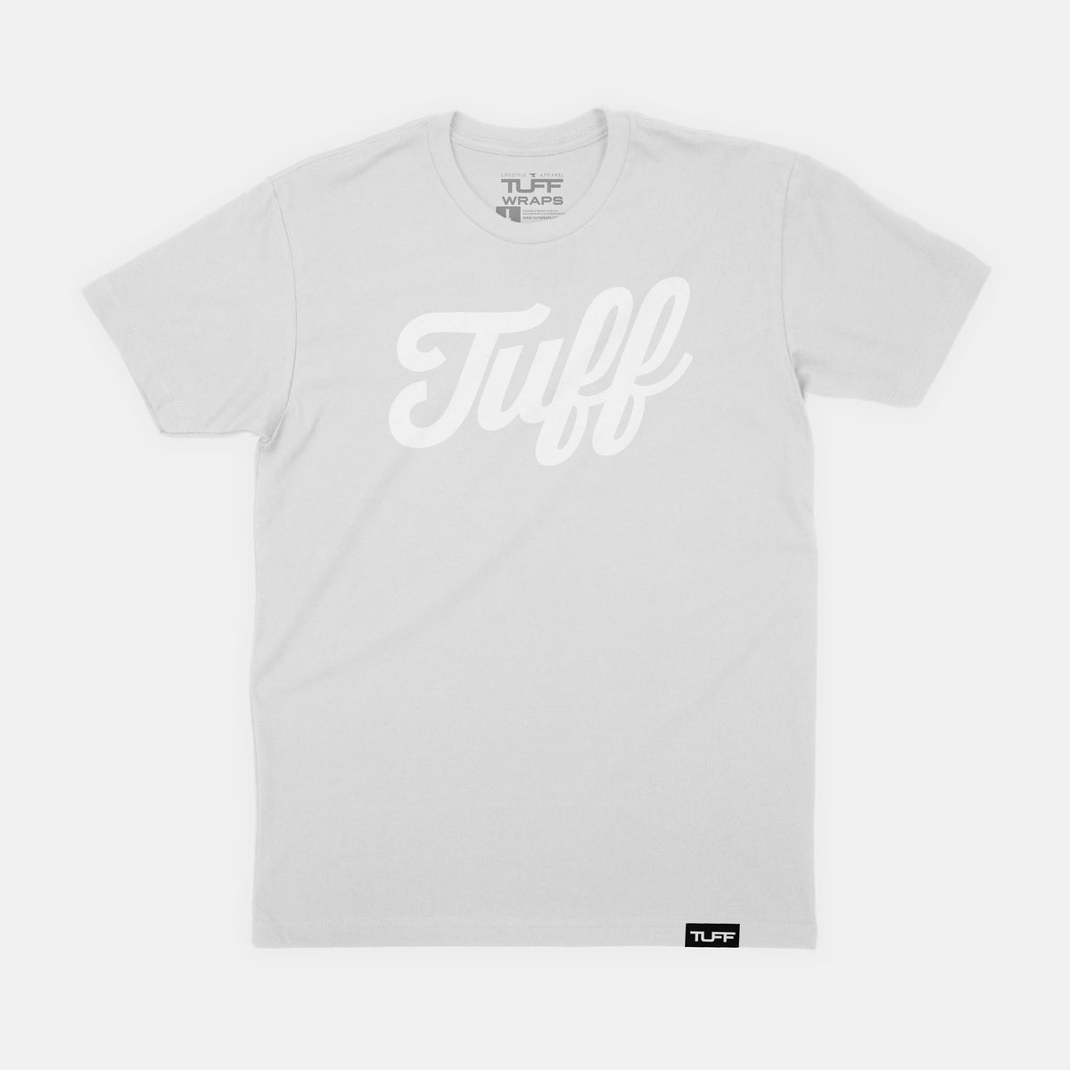 TUFF Script Ghost Tee White (White Logo) / S TuffWraps.com