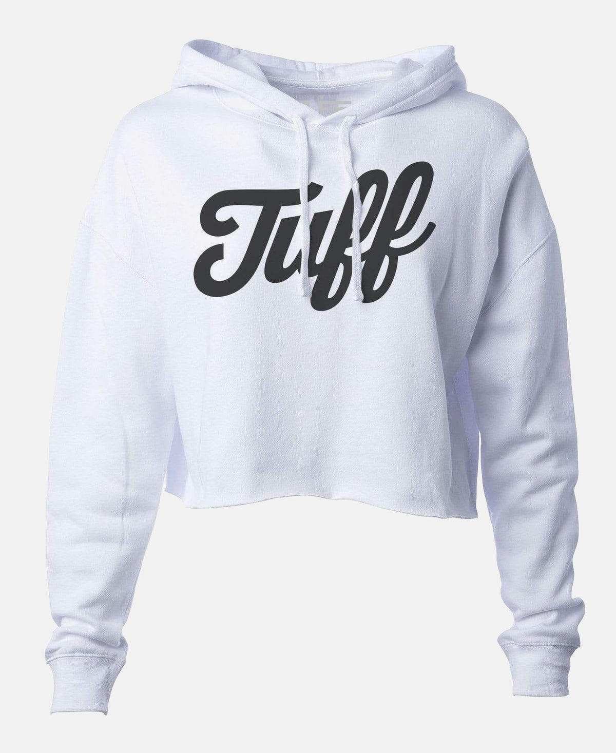 TUFF Script Hooded Cropped Fleece White / XS TuffWraps.com