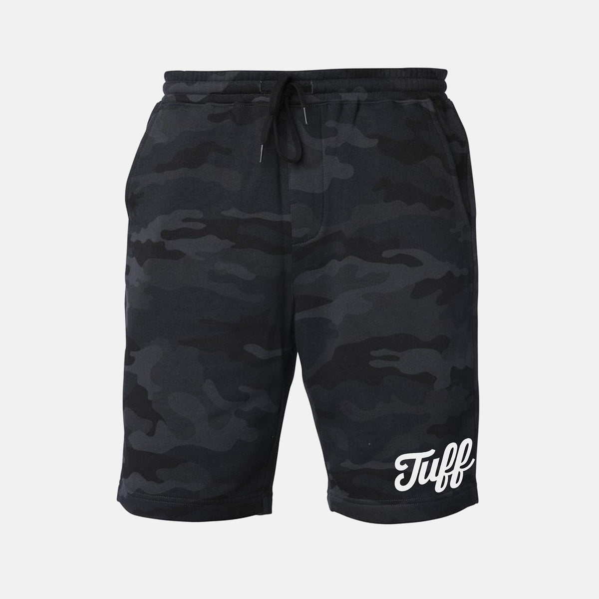 TUFF Script Tapered Fleece Shorts Black Camo / XS TuffWraps.com