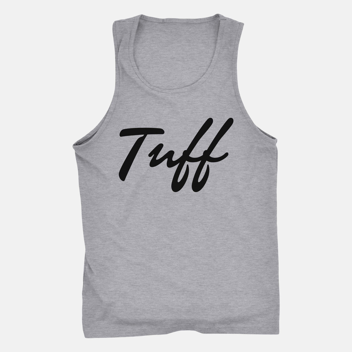 TUFF Thin Script Tank Heather Gray / S TuffWraps.com