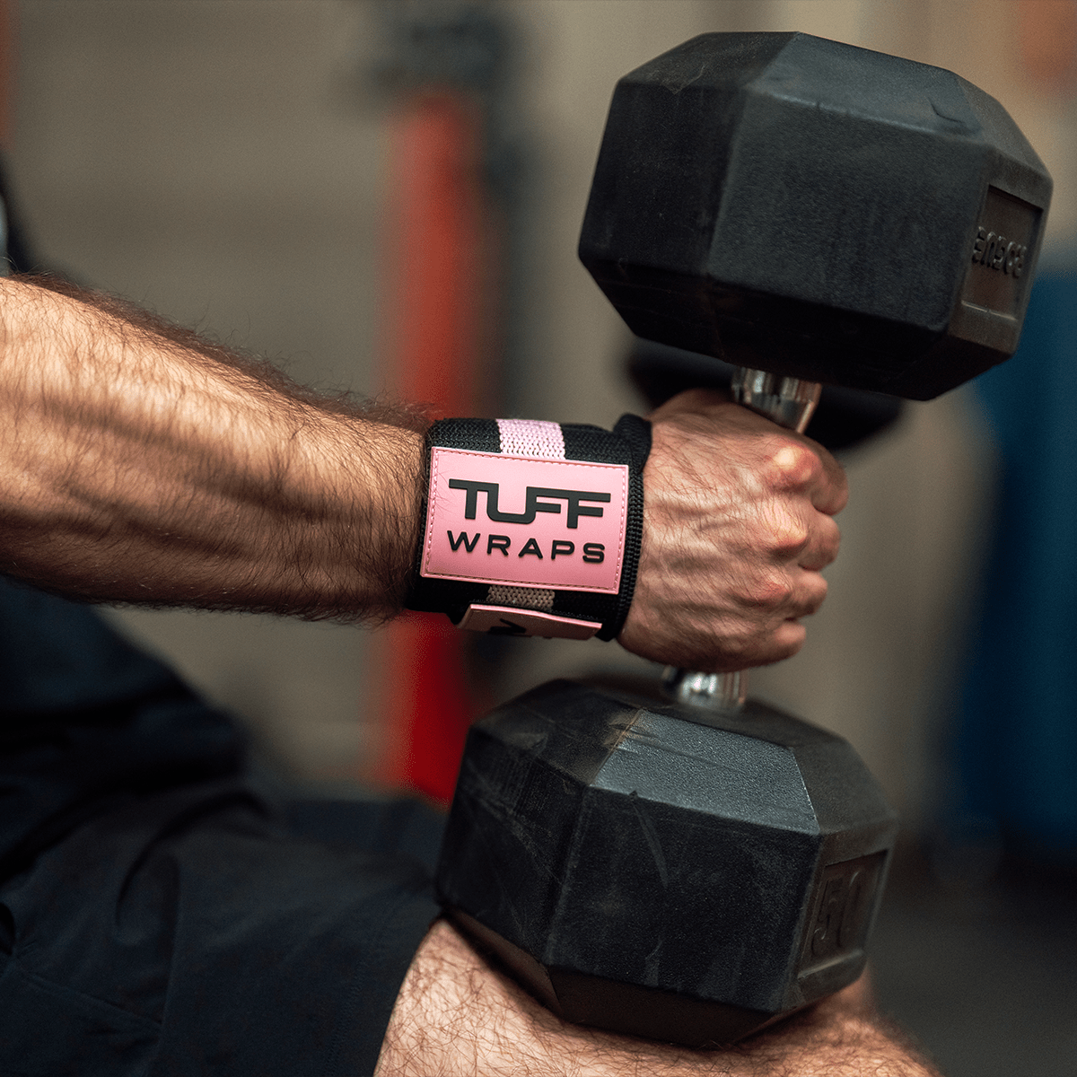 16" Villain Wrist Wraps - Black & Pink TuffWraps.com