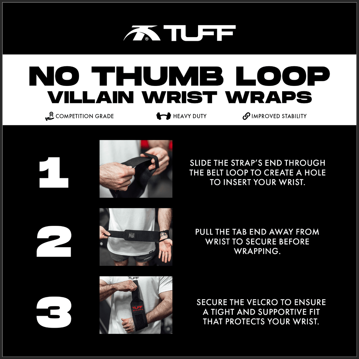 24" Villain Wrist Wraps - Sandstone 24 inch TuffWraps.com
