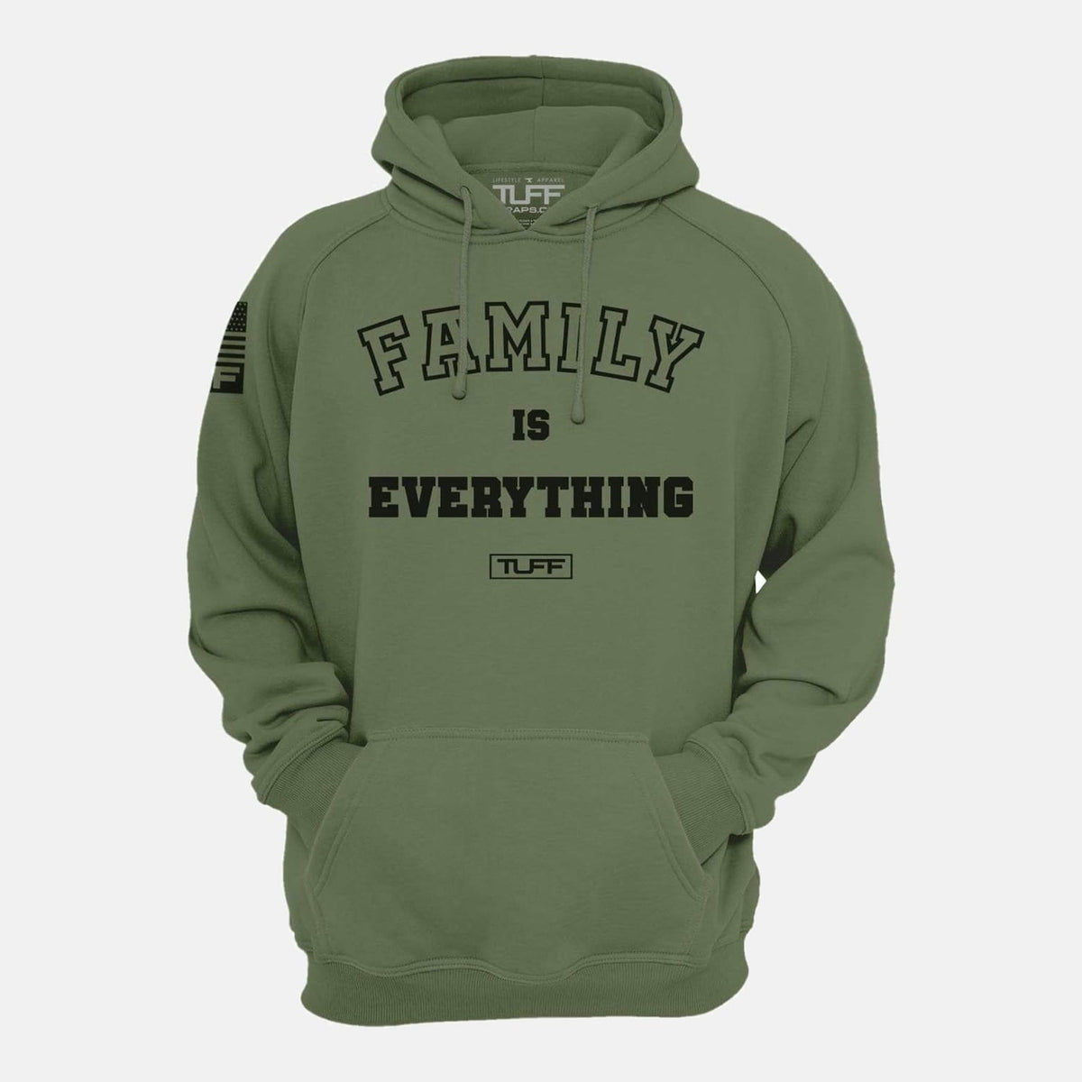 Family Is Everything Hooded Sweatshirt Military Green / XS TuffWraps.com