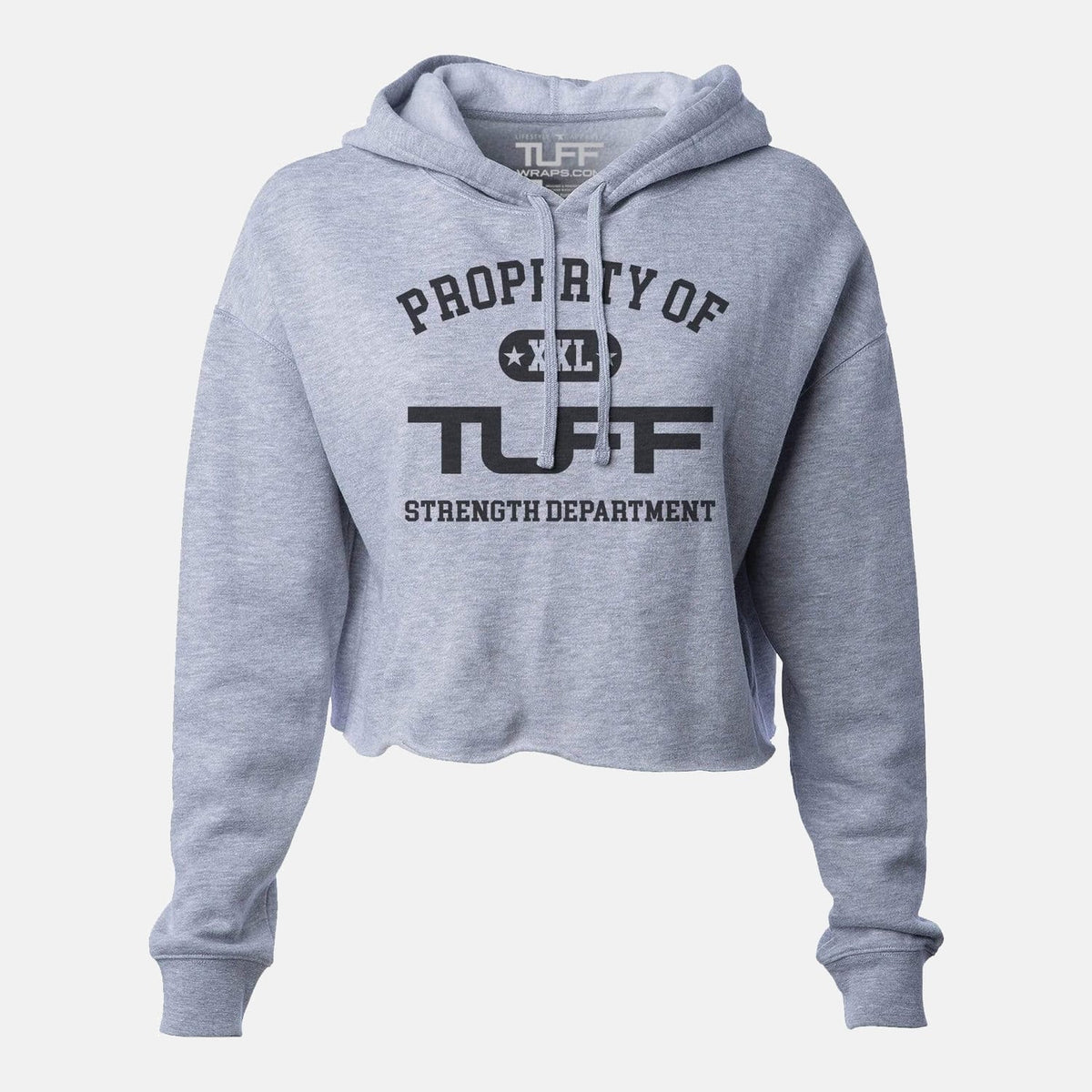 Property of TUFF Hooded Cropped Fleece Heather Gray / XS TuffWraps.com