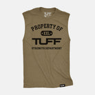 Property of TUFF Raw Edge Muscle Tank Military Green / S TuffWraps.com
