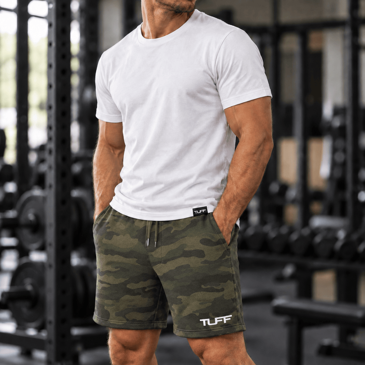 TUFF Essentials Tapered Fleece Shorts Woodland Camo / XS TuffWraps.com