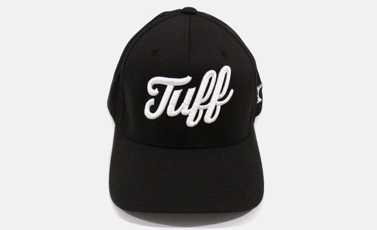 TUFF Script Black Flexfit Hat XS (6 5/8" - 7 1/8") / Black TuffWraps.com