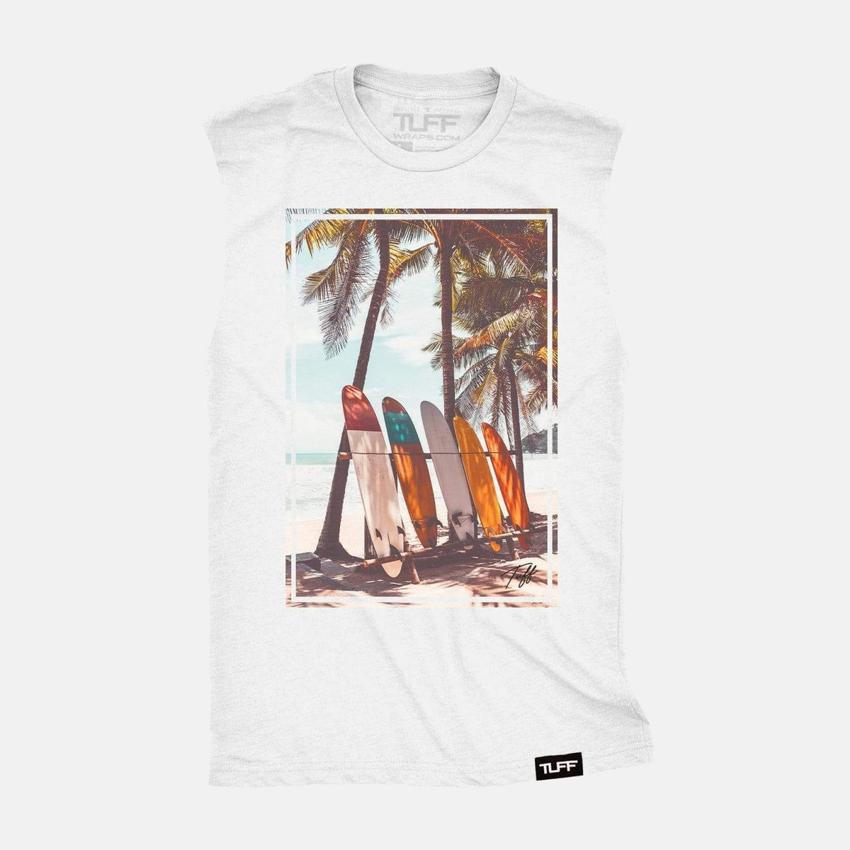 TUFF Surfboards Raw Edge Muscle Tank White / S TuffWraps.com