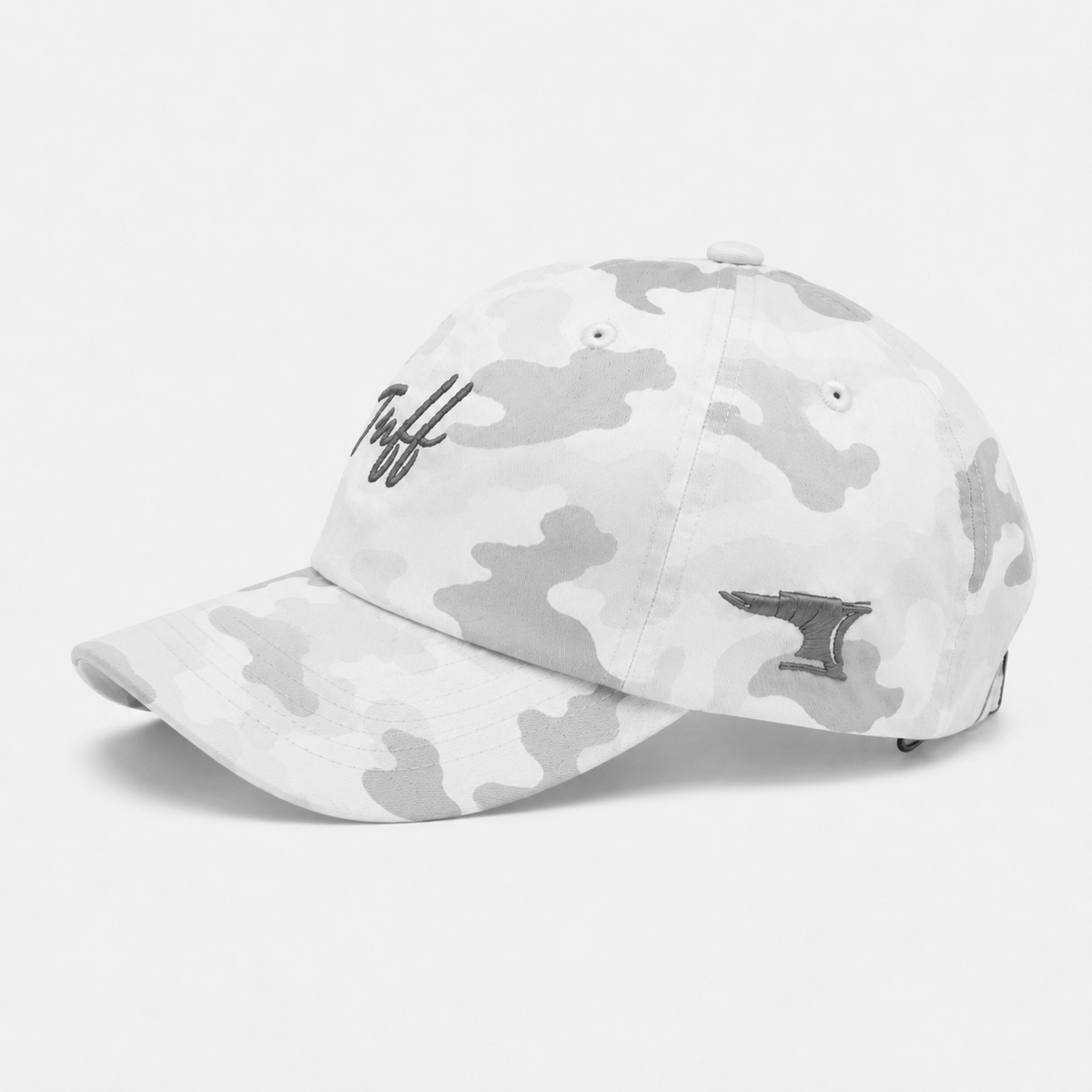 TUFF Thin Script Dad Hat - White Camo TuffWraps.com