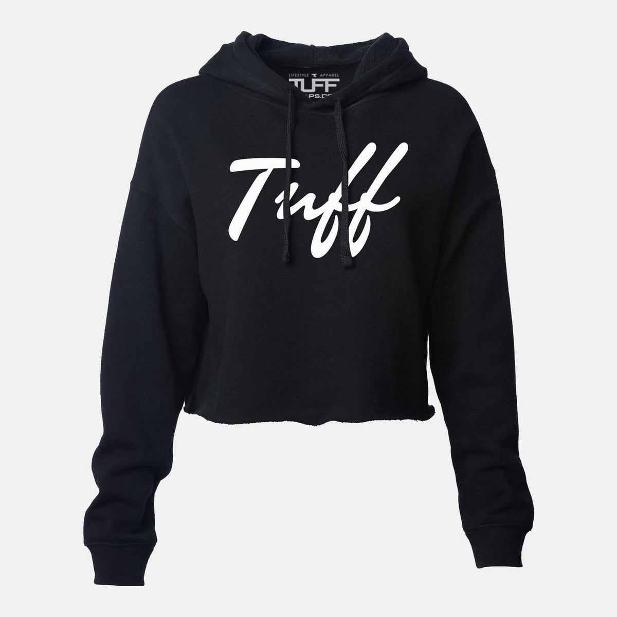 TUFF Thin Script Hooded Cropped Fleece Black / XS TuffWraps.com